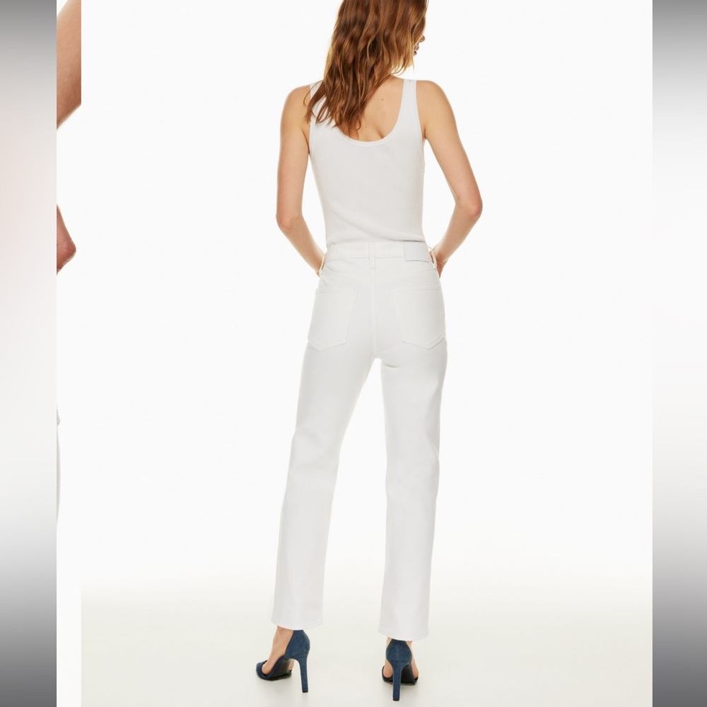 Denim Forum White Straight Leg High-Waisted Jeans - Picture 6 of 10